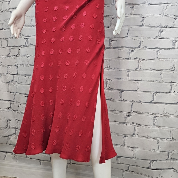 Saloni Red Silk Dot Dress - Picture 5 of 6